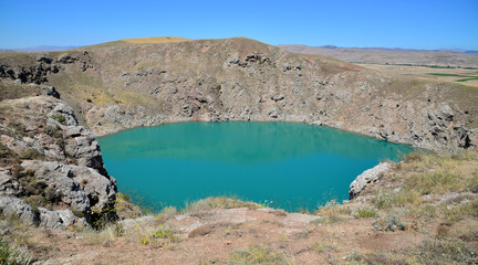 A view from Kizilcan Lake in Zara, Sivas, Turkey.