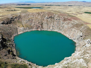 A view from Kizilcan Lake in Zara, Sivas, Turkey.
