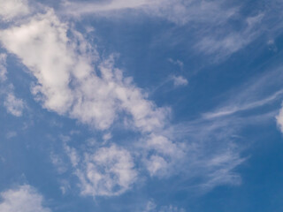 Dynamic White Clouds in a Vast Blue Sky