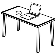 Fototapeta premium Minimalist Workspace with Laptop and Desk