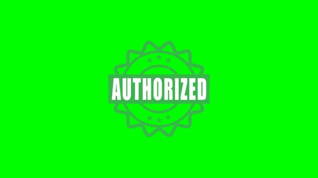 Authorized Seal Stamp animation on white and chroma key background. 4k