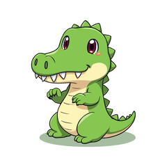 Fototapeta premium Cute Baby Crocodile Clipart 08