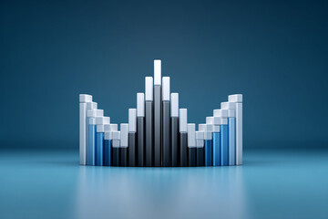 Obraz premium Abstract Bar Graph on Blue Background Data Visualization Concept