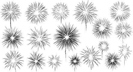Obraz premium Abstract colored firework new year festival night sky background. 