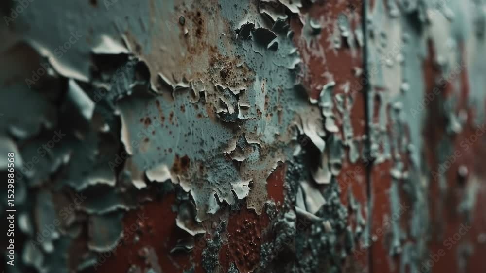 Poster peeling paint on a worn-out wall, suitable for use in interior design or architecture projects