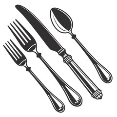 Vintage Style Fork Knife and Spoon Set