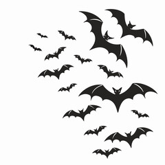 Silhouette Bats Flying in the Air