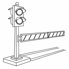 road sign with traffic light