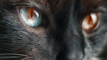 Mysterious Gaze: A close-up of a stunning cat with mesmerizing eyes, showcasing the captivating beauty and allure of the feline. 