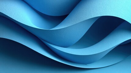 Smooth, flowing layers of blue create an abstract composition that evokes feelings of calmness and fluidity. The gentle curves suggest movement and depth in this artistic piece.