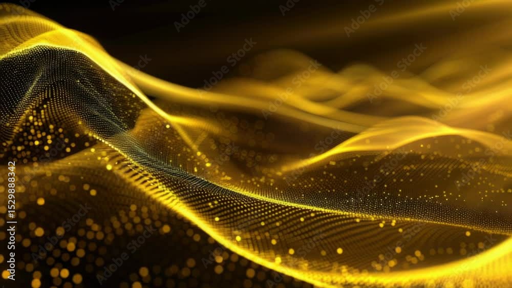 Poster an abstract representation of a golden wave, great for backgrounds or abstract art
