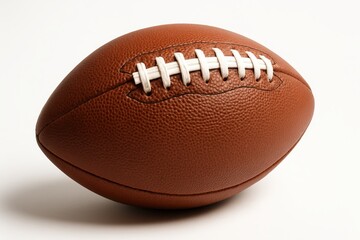 Classic brown leather American football with authentic stitching detail