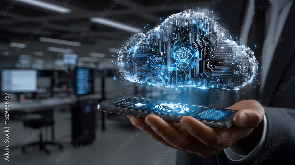 Poster engineers create virtual interfaces using smartphones to exchange data storage for financial technol