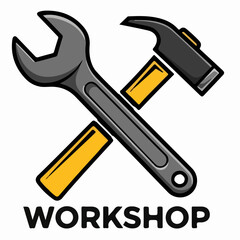  Wrench and Hammer Workshop Tools Vector