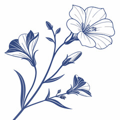 floral background with blue flax
