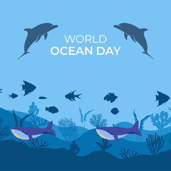 world ocean day vector illustration logo  of oceans