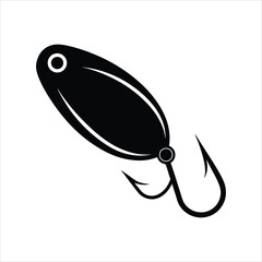 Fishing Bait Icon with Hook and Line Vector