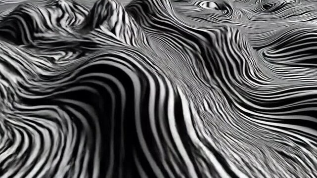 Dynamic Zebra Stripes Flowing and Evolving, a mesmerizing monochrome adventure
