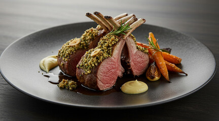 grilled lamb chops with vegetables