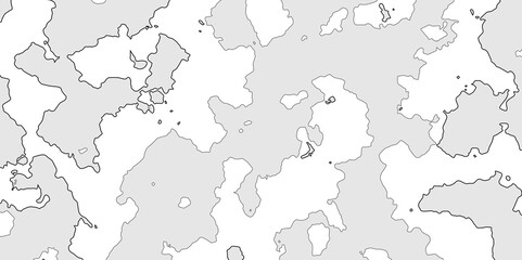 Area map of look like somewhere in the world, black line of grey shade detailed vector outline map of isolated on white background, map of an area with outline and line land texture effect.
