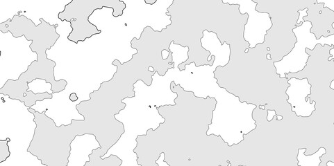 Area map of look like somewhere in the world, black line of grey shade detailed vector outline map of isolated on white background, map of an area with outline and line land texture effect.