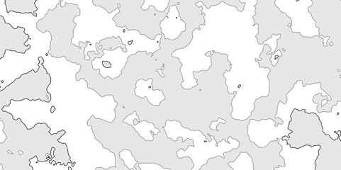 Area map of look like somewhere in the world, black line of grey shade detailed vector outline map of isolated on white background, map of an area with outline and line land texture effect.