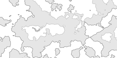 Area map of look like somewhere in the world, black line of grey shade detailed vector outline map of isolated on white background, map of an area with outline and line land texture effect.