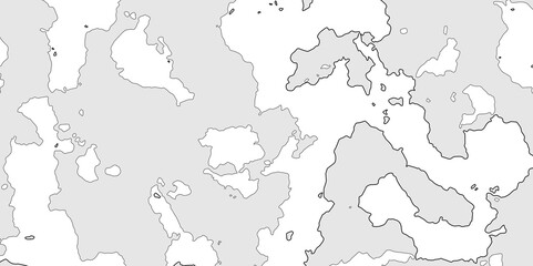 Area map of look like somewhere in the world, black line of grey shade detailed vector outline map of isolated on white background, map of an area with outline and line land texture effect.
