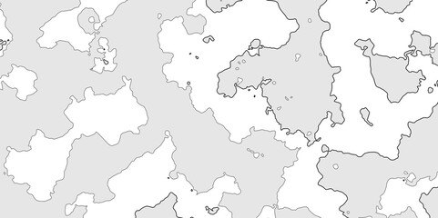 Area map of look like somewhere in the world, black line of grey shade detailed vector outline map of isolated on white background, map of an area with outline and line land texture effect.