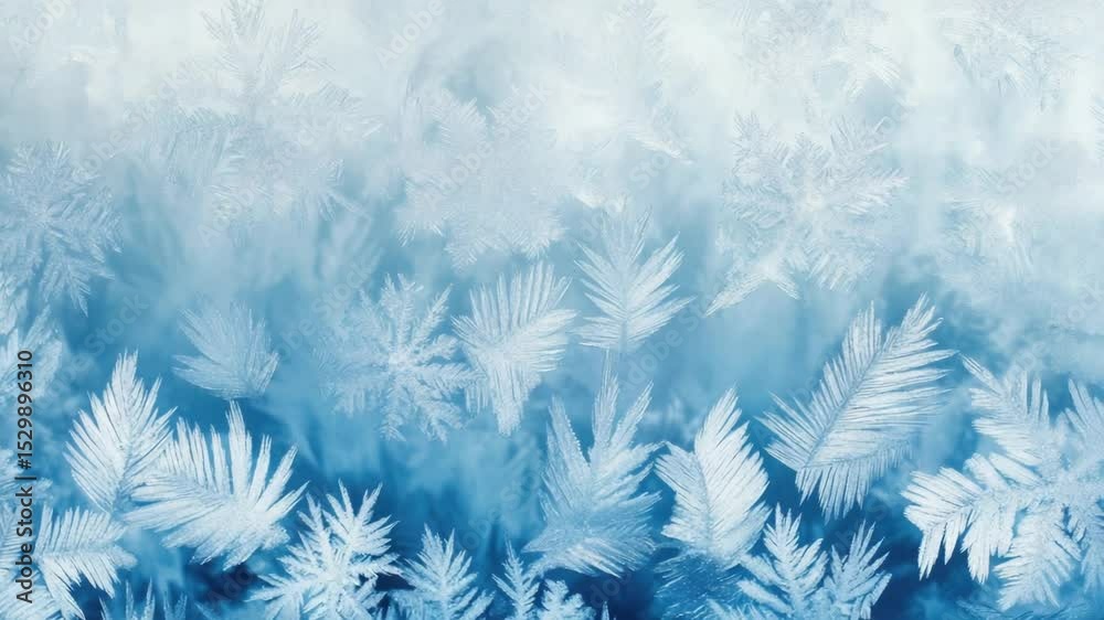 Poster frozen glass with intricate frost patterns