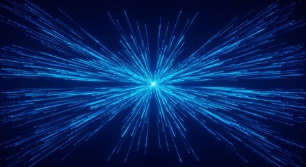 Obraz premium Abstract Blue Glowing Light Lines Background Data Network Technology