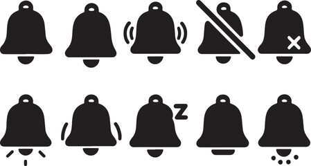 Bell Icon – Editable Vector, Flat Style Notification Symbol