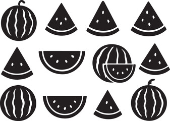 Watermelon Icon – Editable Vector, Flat Style Summer Fruit Symbol