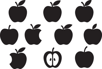 Apple Icon – Editable Vector, Flat Style Healthy Fruit Symbol