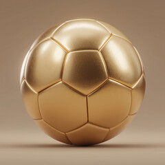 Shiny golden football shining on clean white background, object, ball, sports