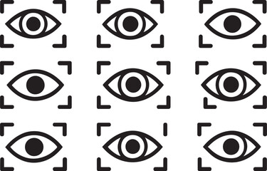 Focus Eye Icon – Editable Vector, Flat Style Vision Target Symbol