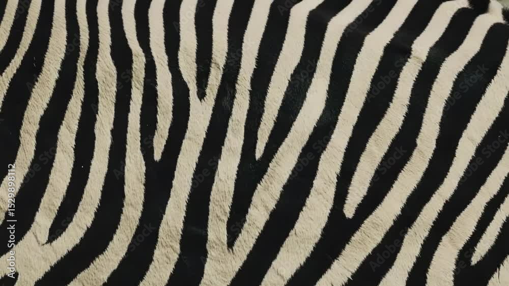 Poster close-up view of unique striped pattern on a zebra's skin, perfect for animal-themed designs and ill