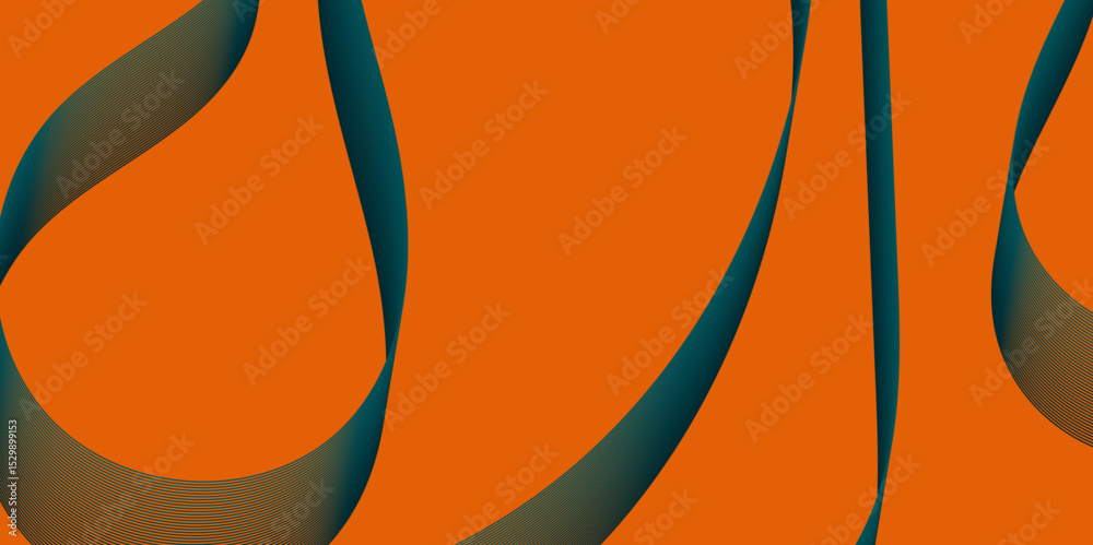 Poster Violet and red orange color effect modern and futuristic glowing line geometric curve shape with blend effect texture background, abstract color flowing wave with stylized blended line art background.
