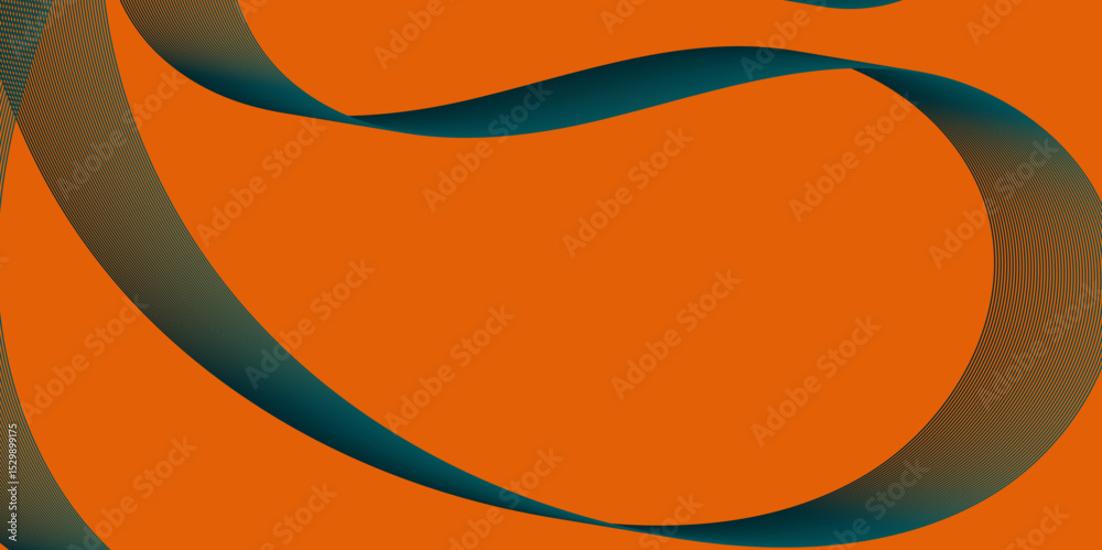 Poster Violet and red orange color effect modern and futuristic glowing line geometric curve shape with blend effect texture background, abstract color flowing wave with stylized blended line art background.