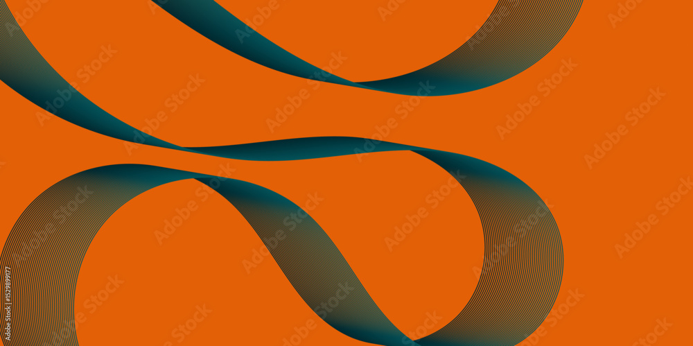 Poster Violet and red orange color effect modern and futuristic glowing line geometric curve shape with blend effect texture background, abstract color flowing wave with stylized blended line art background.