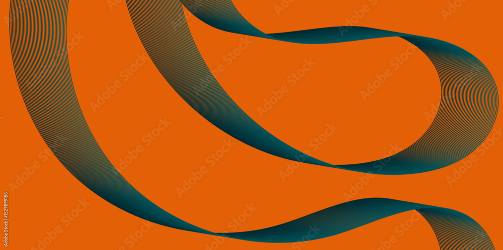 Poster Violet and red orange color effect modern and futuristic glowing line geometric curve shape with blend effect texture background, abstract color flowing wave with stylized blended line art background.