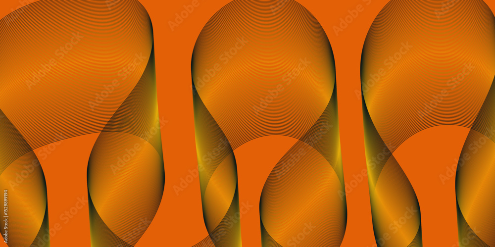 Poster Abstract color flowing wave with stylized blended line art background, violet and red orange color effect modern and futuristic glowing line geometric curve shape with blend effect texture background.