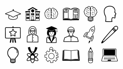 Fototapeta premium Modern Sketch Style UI/UX Elements for E-learning Platforms, Educational Apps, and Academic Portals