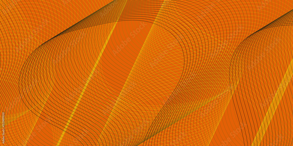 Poster Abstract color flowing wave with stylized blended line art background, violet and red orange color effect modern and futuristic glowing line geometric curve shape with blend effect texture background.