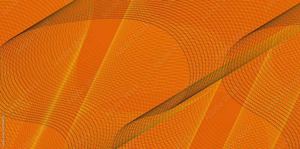 Poster Abstract color flowing wave with stylized blended line art background, violet and red orange color effect modern and futuristic glowing line geometric curve shape with blend effect texture background.