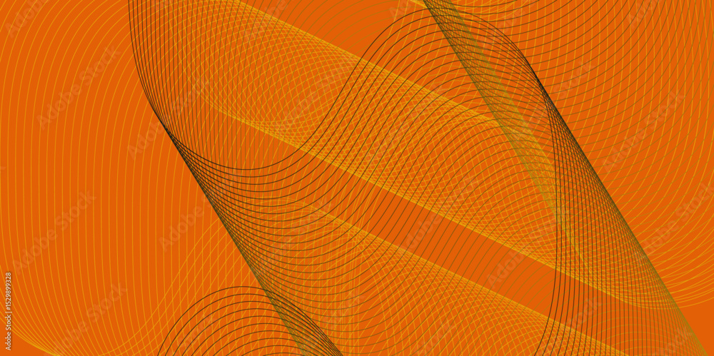 Poster Abstract color flowing wave with stylized blended line art background, violet and red orange color effect modern and futuristic glowing line geometric curve shape with blend effect texture background.