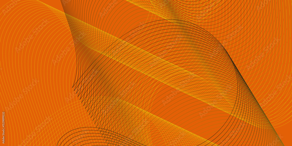 Poster Abstract color flowing wave with stylized blended line art background, violet and red orange color effect modern and futuristic glowing line geometric curve shape with blend effect texture background.