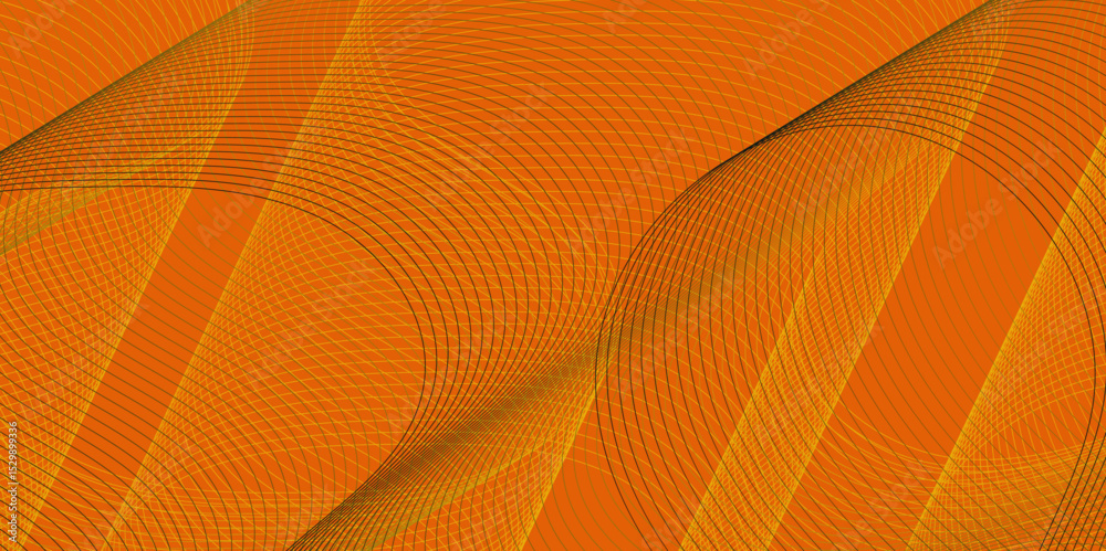 Aufkleber abstract color flowing wave with stylized blended line art background, violet and red orange color e