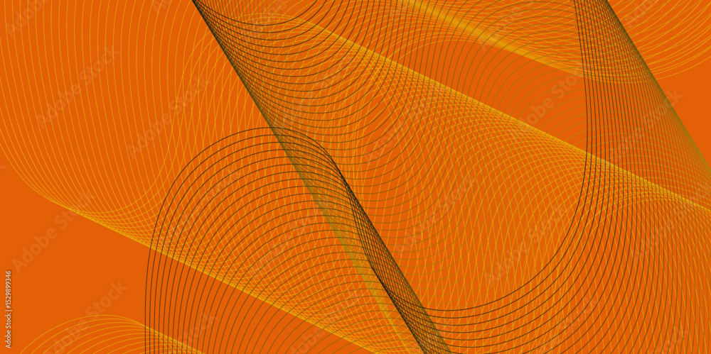 Poster Abstract color flowing wave with stylized blended line art background, violet and red orange color effect modern and futuristic glowing line geometric curve shape with blend effect texture background.