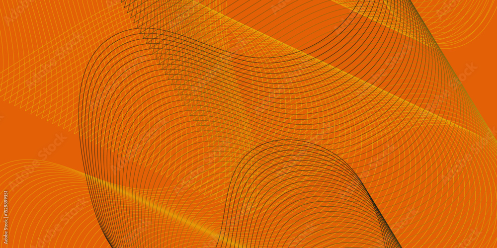 Poster Abstract color flowing wave with stylized blended line art background, violet and red orange color effect modern and futuristic glowing line geometric curve shape with blend effect texture background.